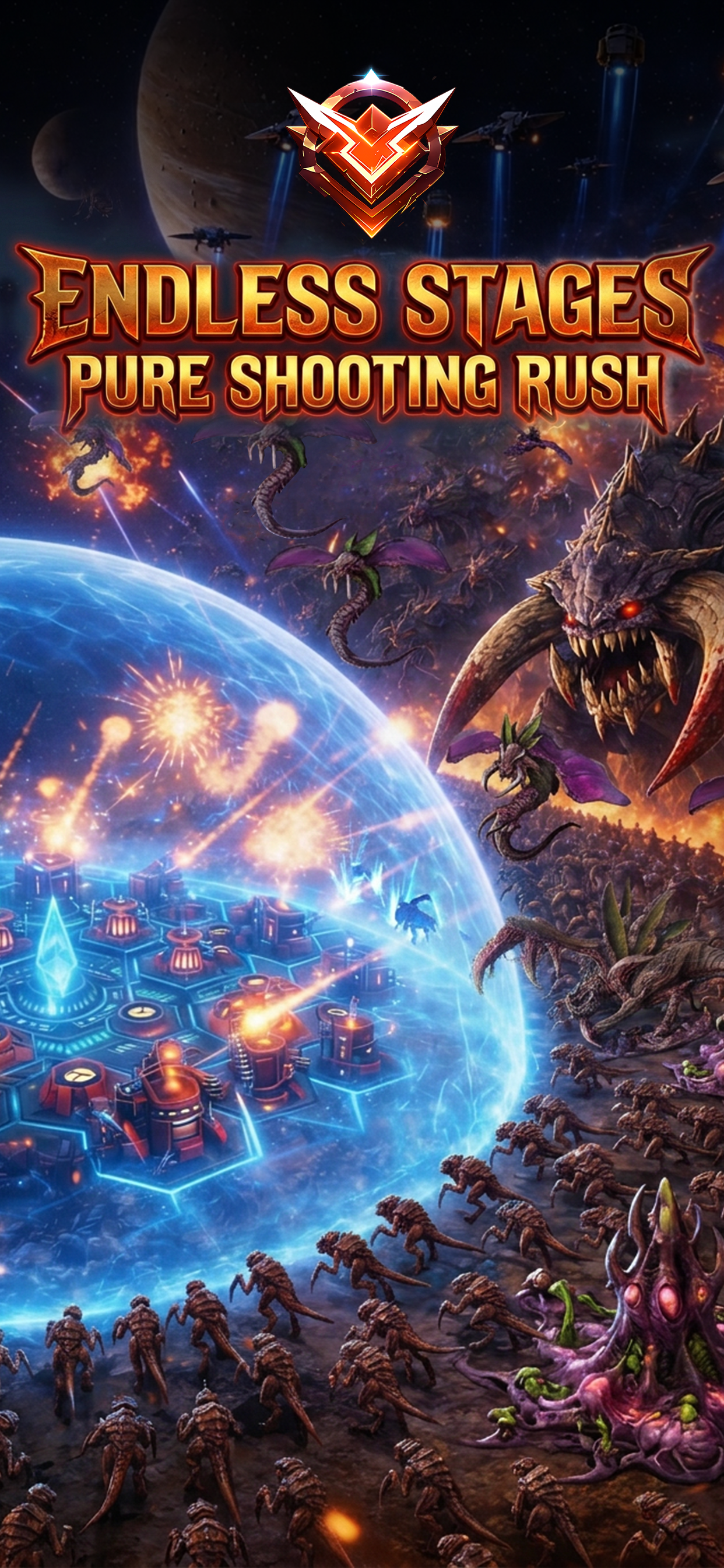 Star Hold TD key art showing a planetary fortress under alien invasion